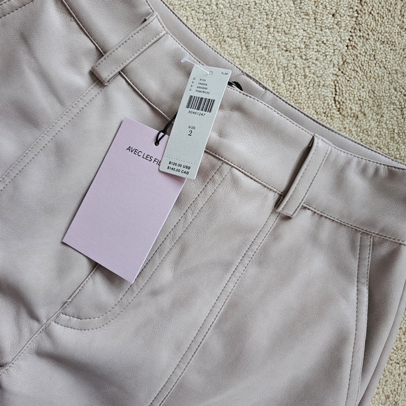 ANTHROPOLOGIE AVEC LES FILLES Vegan Faux Leather Soft Utility Pants - Picture 3 of 10